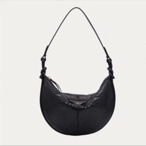 Claris Virot Black Chris Python Bag